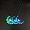 2024 Mond leuchtende Halskette Edelstein Anhänger Schmuck Silberbeschichtet Damen Halloween Anhänger Hohl Leuchtender Stein Anhänger Halskette Geschenke