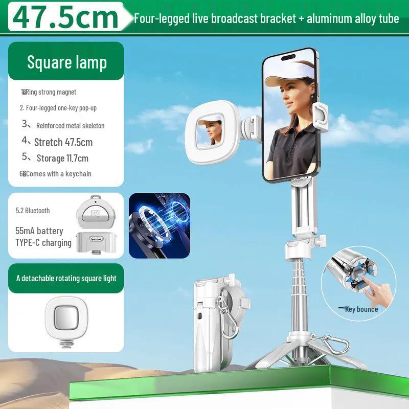 Bastone selfie magnetico transfrontaliero 2025 P15C: Strumento Portatile Mini per Fotografia e Live Streaming
