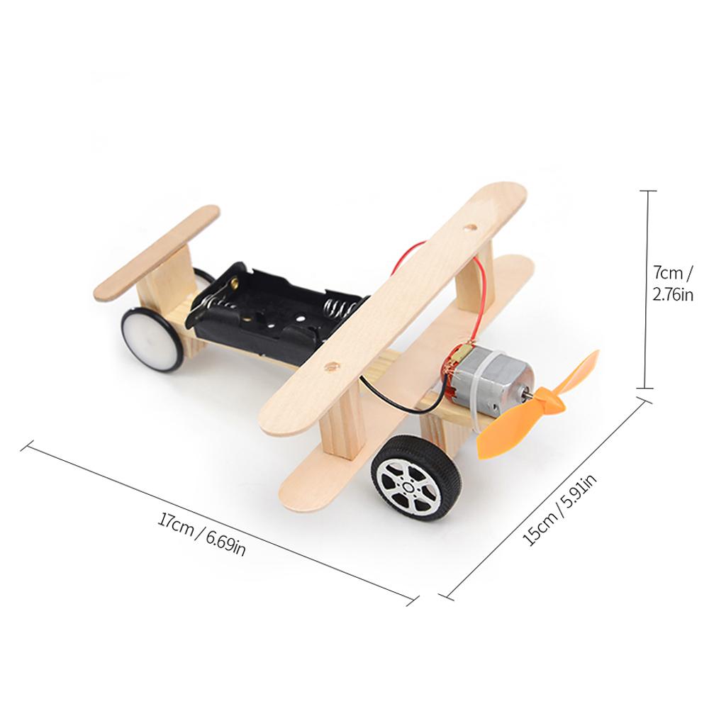 Wood Electric Aircraft Electric Glider Kit Kids Toy Airplane Kit Electric Wooden Airplane Model for Children Flying Model Assembled Experiment Model B