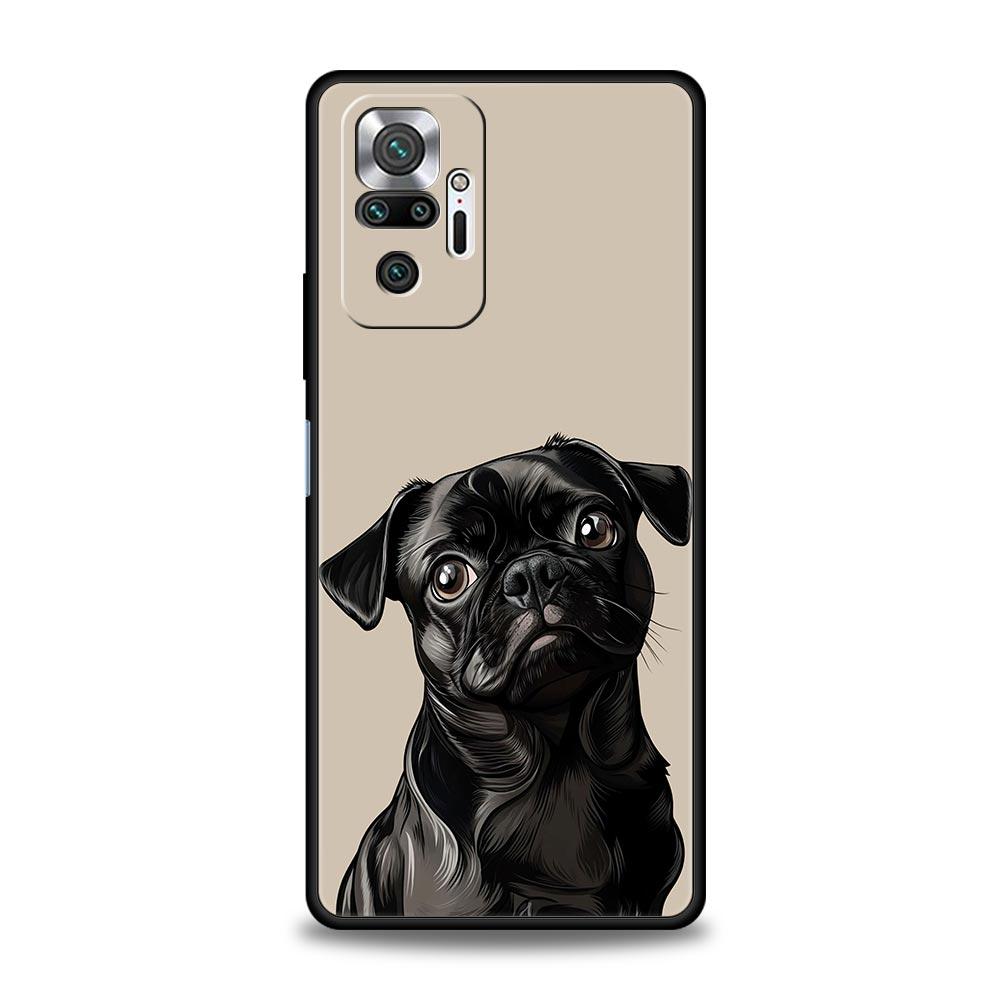 

Animal Black Pug close up Phone Case For Xiaomi Redmi Note 14 13 12 5G 11 10 Pro Plus 4G 9S 9 14C 13C 12C 10C 9C 9A Soft Cover Redmi Note 13 5G
