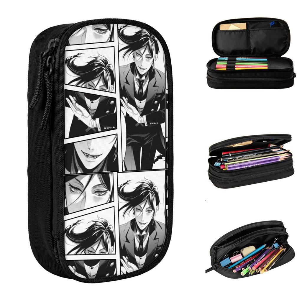 Sebastian Michaelis Black Butler Pencil Cases Pen Bags Girl Boy Big Capacity Students School Gift Pencilcases