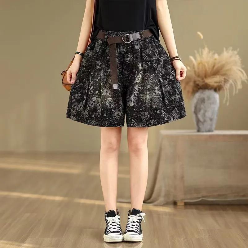 Shorts Pants Jeans Women Summer Cotton Loose Casual Wide Leg Pants Shorts