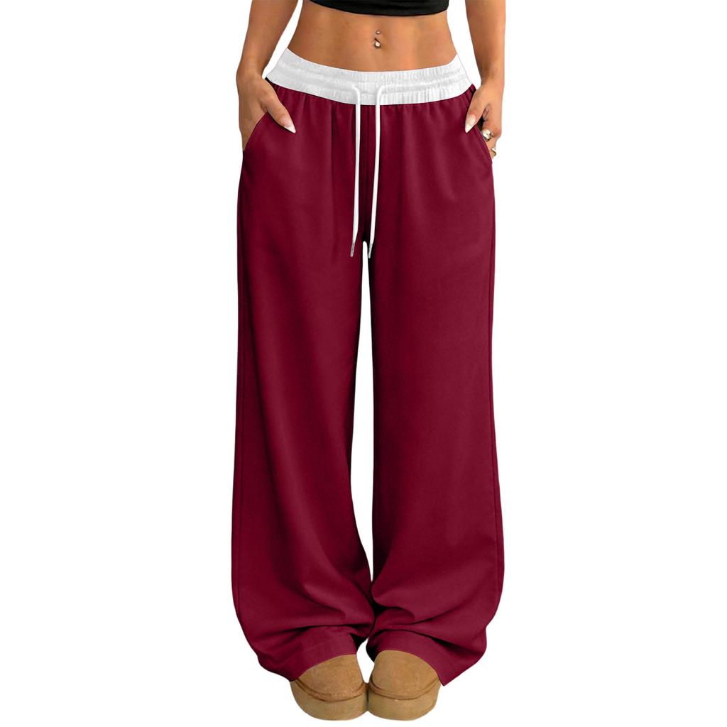 Women's Casual And Fashionable  Elastic Waist Loose Wide Leg Pants