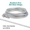 Cabo de Amarrar Cão Fio de Aço Galvanizado Guia para Animal de Estimação com Revestimento de PVC Corda à Prova de Mastigação para Cães Grandes Animais de Estimação Quintal de Cão Acampamento ao Ar Livre
