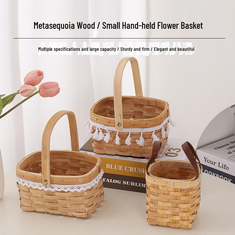 March 8th Women's Day Handmade Woven Flower Basket
