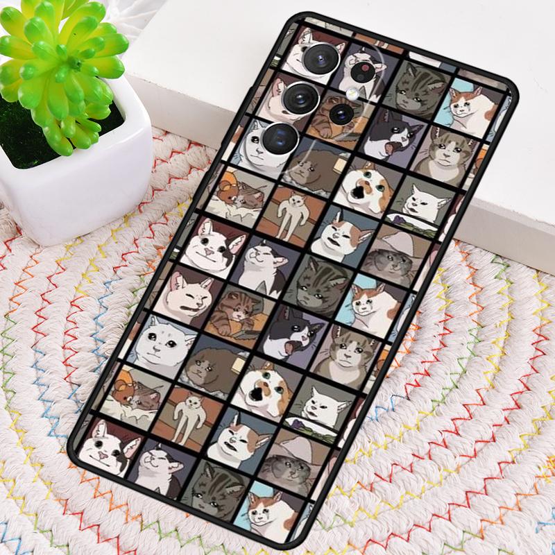 Crying Cat Memes Phone Case for Samsung Galaxy note 10 pro S26 Ultra S23 S24 FE S25 S21 S22 PLUS shockproof Cove