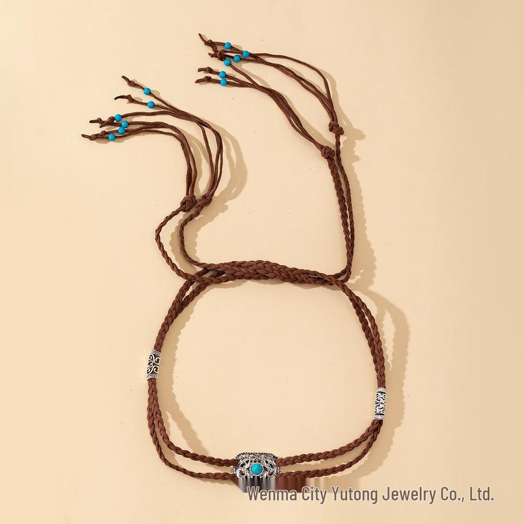 Exotic Men's & Women's Ethnic Headbands: Mongolian Tibetan Woven Tassel Hair Ties & Headwear.