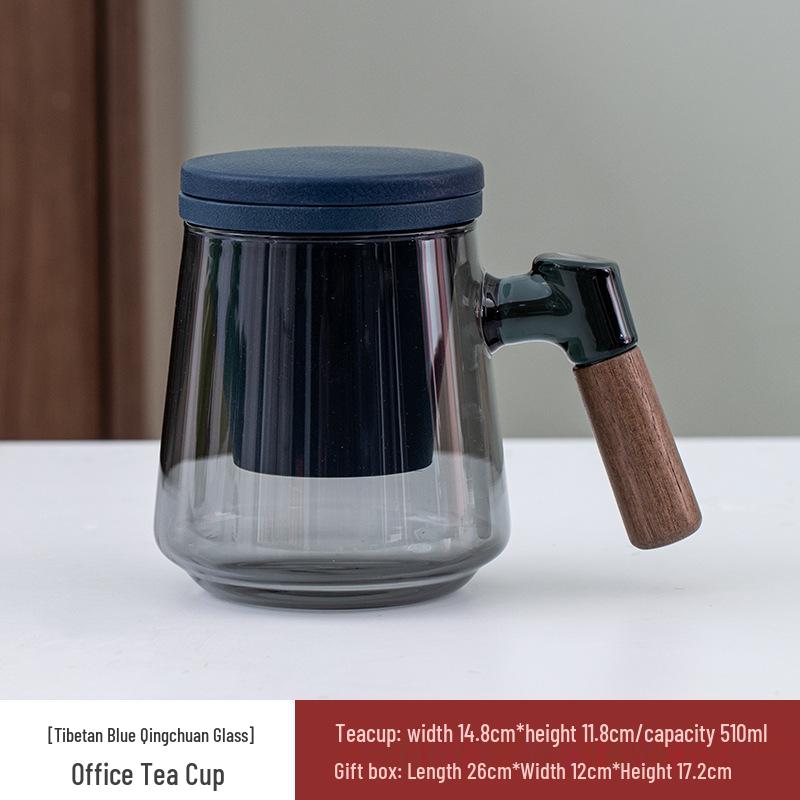 

Премиальная термостойкая стеклянная чашка с разделителем для чая и воды - Идеально подходит для офиса и в качестве подарка 510ml