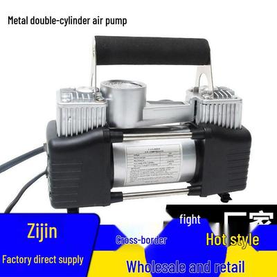 12V High-Pressure Dual Cylinder Portable Car Air Pump with One-Button Operation