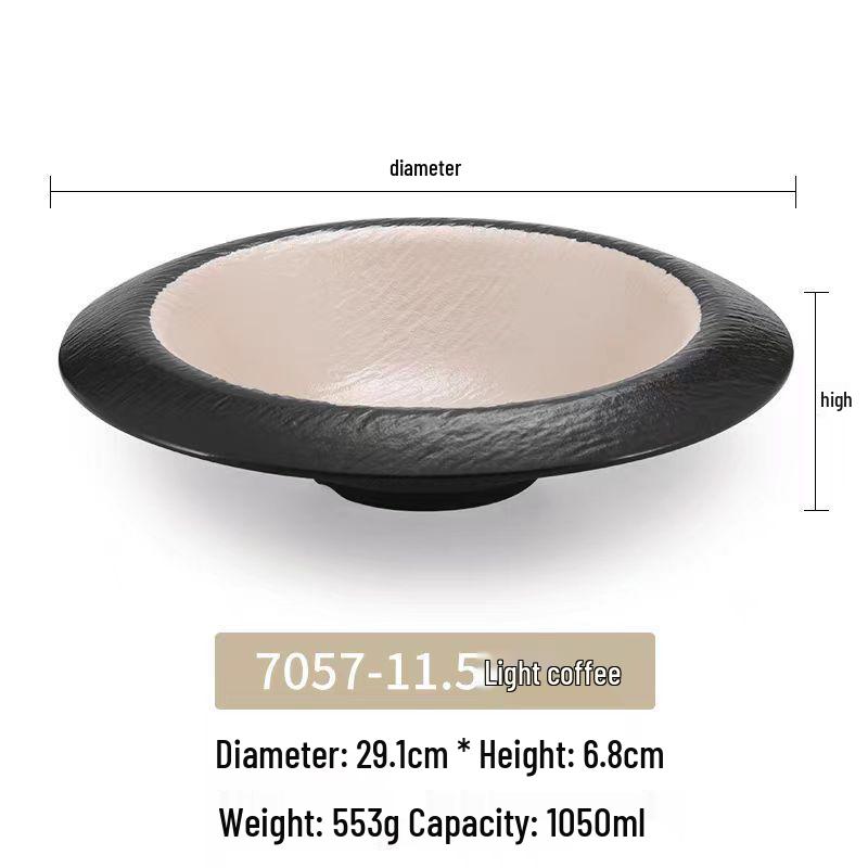 Melamine Japanese Conical Hat Bowl - Large Plastic Soup, Rice, and Noodle Bowl