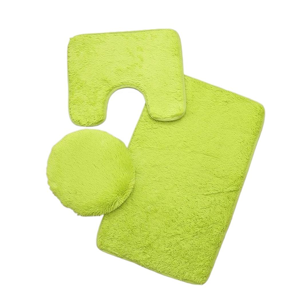 Badezimmermatten, konturierte Bodenmatten und Badezimmerabdeckungen mit Gummirücken, 3-teiliges Set, massiv