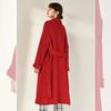 Medium and Long Double-sided Cashmere Coat for Women's Autumn and Winter New High-end Wedding Red Woolen Coat