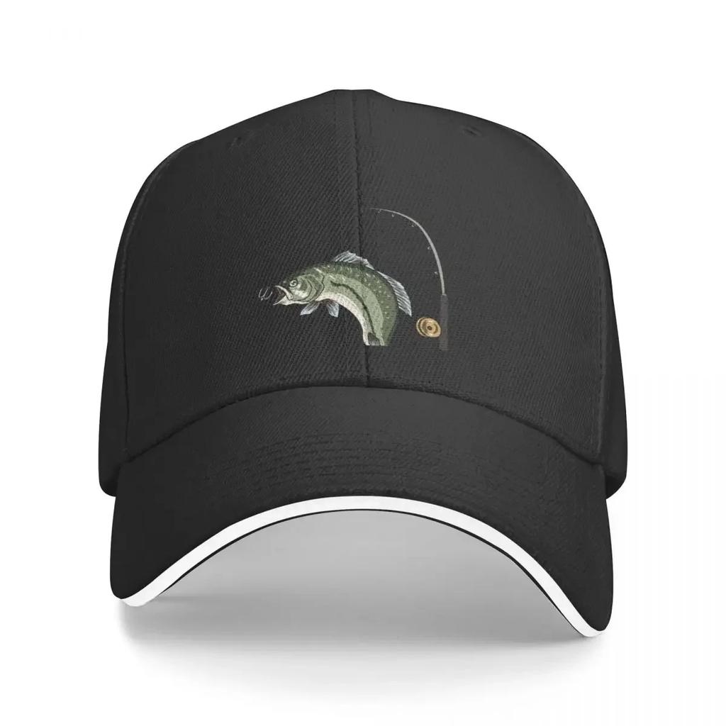 Fish with Rod and Reel Gone FishingCap Baseball Cap Streetwear Rugby Unisex Cap Women's