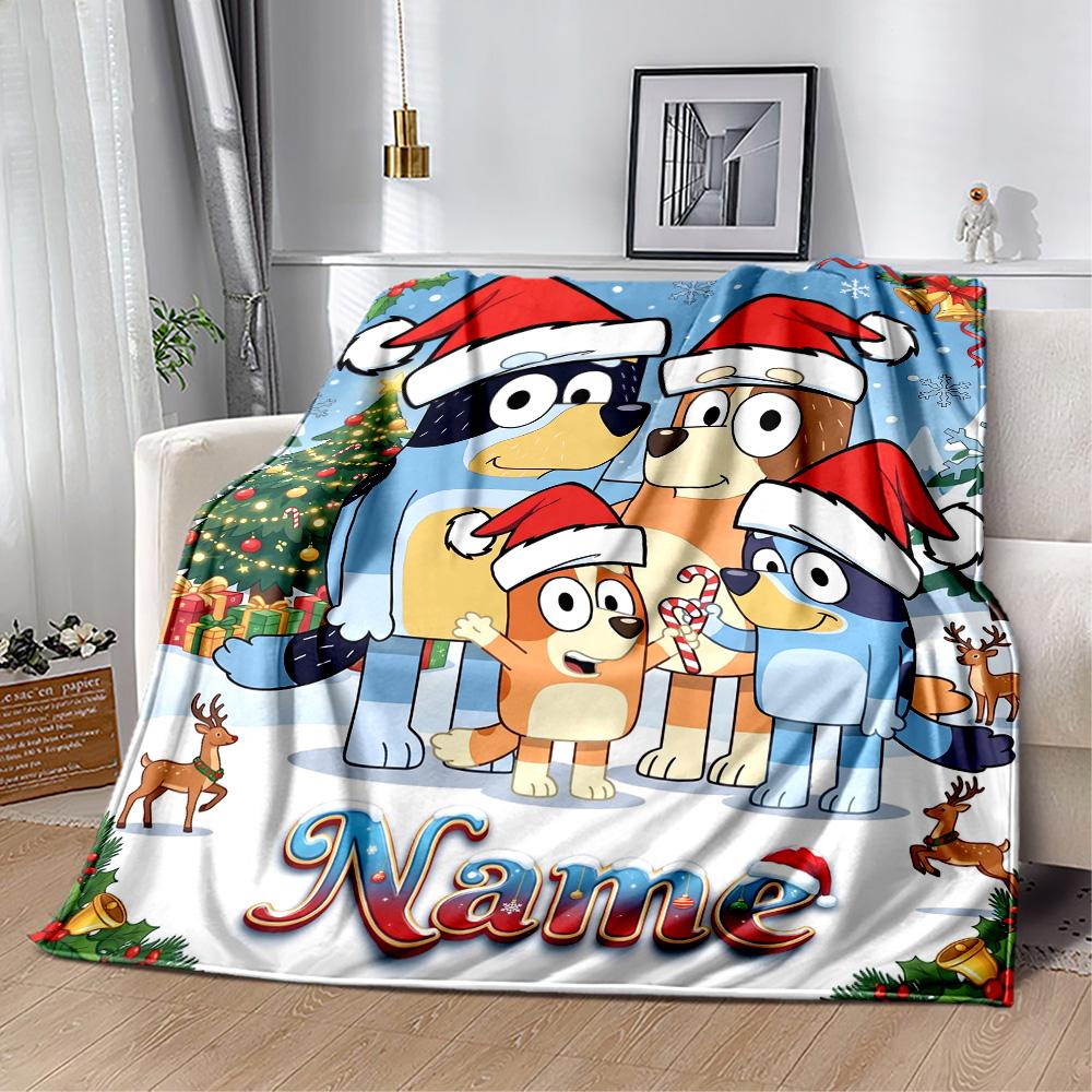 Merry Christmas Celebration Personalized Name Blanket Cozy Personalized Blanket Soft Warm Cozy Perfect for Livingroom Living Room Office Chair Chair