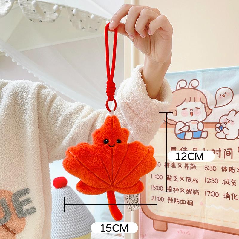 Creative Ginkgo Maple Leaf Pillow Plush Toy Doll Leaf Doll Girls Bag Keychain Pendant Ragdoll