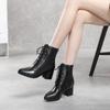 Women's High-heeled Short Boots Autumn and Winter New Simple and Comfortable Thick-heeled Solid-color Large-size Short Boots