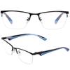 Bifocal Reading Progressive Multifocal Blue Light Titanium Resin Power [KIHASU] Glasses, Glasses, Blocking, Men's & Women's, Stylish, Half-Rim, Alloy,