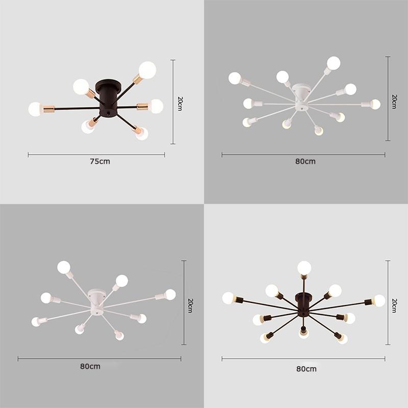 Vintage Pająk Żyrandol Czarny/Biały Retro Lampa Wisząca Nowoczesny Salon Restauracja Inne Sypialnie Lampa Sufitowa Oprawa Oświetleniowa