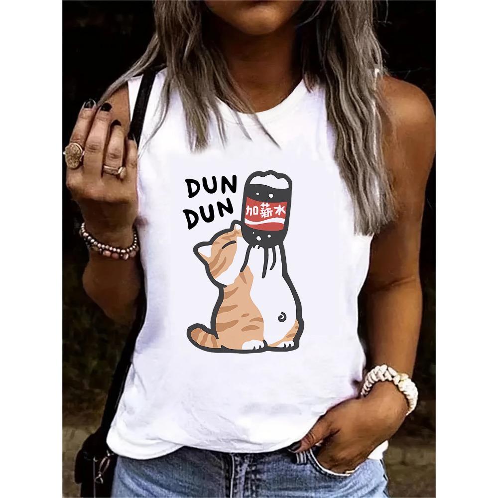 

Vest T-shirt Cat Chinese Style Retro Trendy Cartoon Vest S