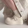 Thick-soled Velcro ugly cute women's shoes 2025 new summer breathable height increase small versatile little white shoes muffin shoes