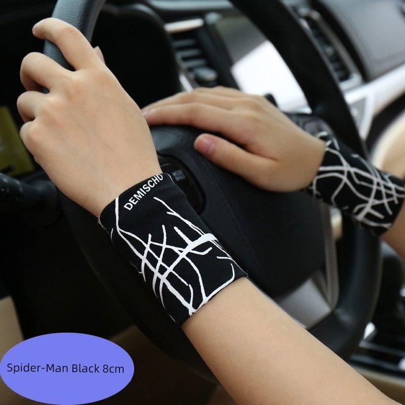 

Cotton Cycling Sports Yoga Outdoor Scar Cover up Wristband Spider-Man Black 8cm One size
