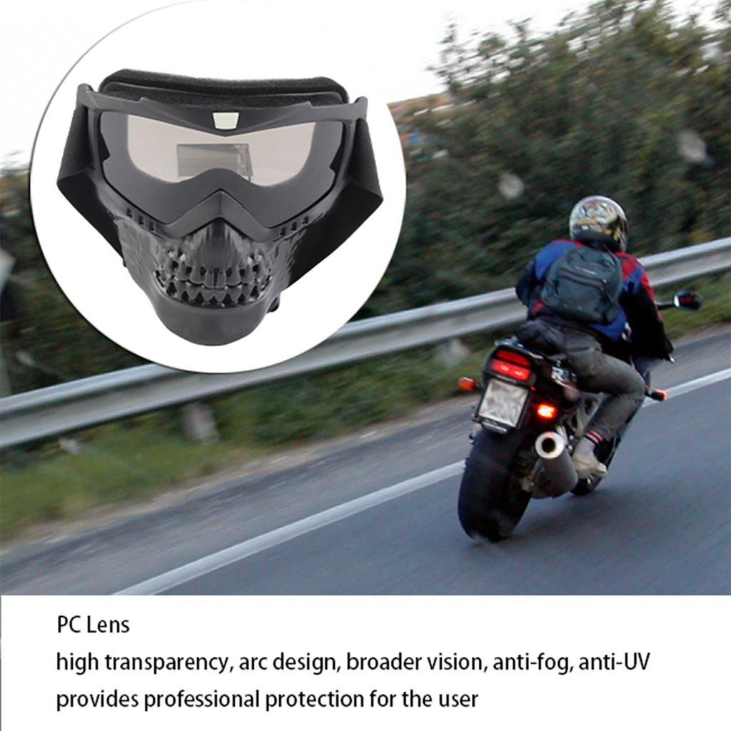 Outdoor Detachable Motorcycle Goggles Helmet Ski Sports Motorbike Racing Glasses (Black)