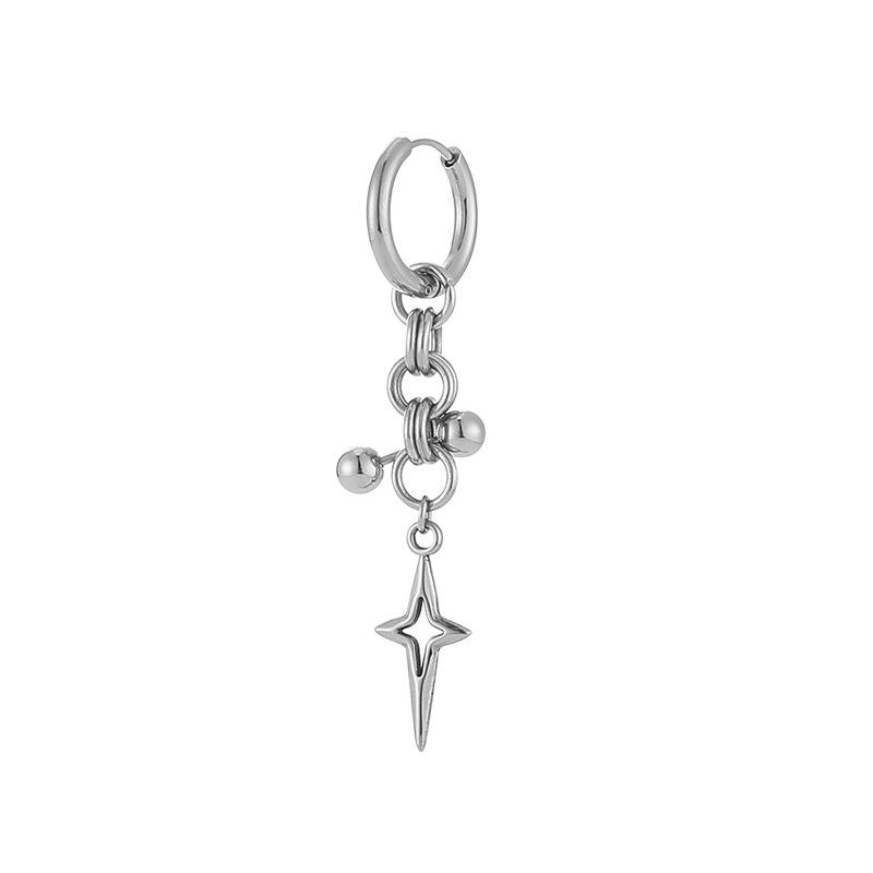 1pair Grunge Rock Stainless Steel Jewelry Chains Stitched Rivet Earrings for Women Fashion Goth Earrings Charms Punk Accessories
