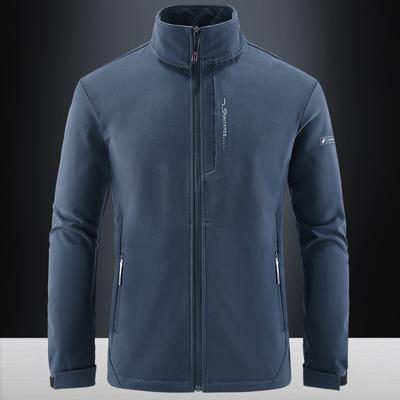 Jacket Soft Shell Jacket Men's Autumn and Winter Hiking Suit Outdoor Casual Double Sided Fleece Fleece Jacket