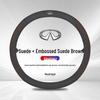Premium Genuine Leather Steering Wheel Cover for Infiniti Models: QX50, QX60, 80, Q70L, Q50L, FX3, G25.