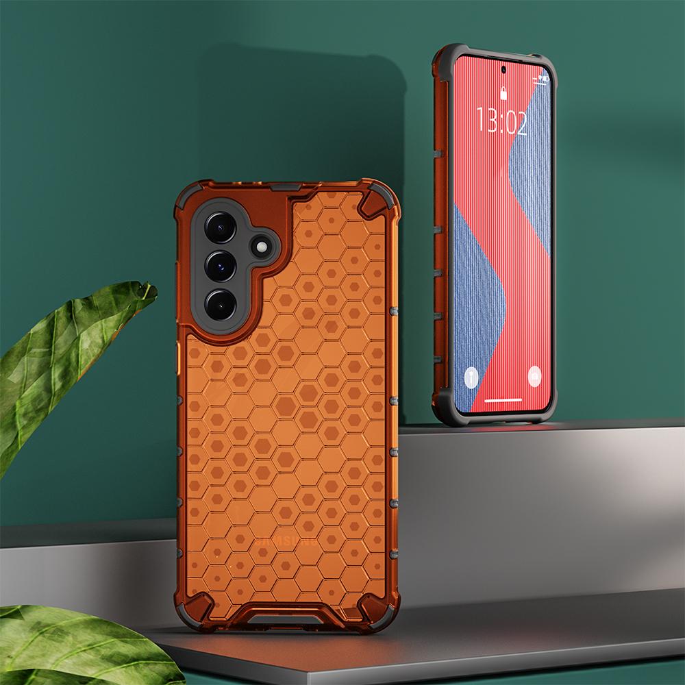 KEYSION Shockproof Armor Case for Samsung A56 5G A36 A26 A16 Silicone+PC Transparent Honeycomb Phone Cover for Galaxy A16 A56 5G