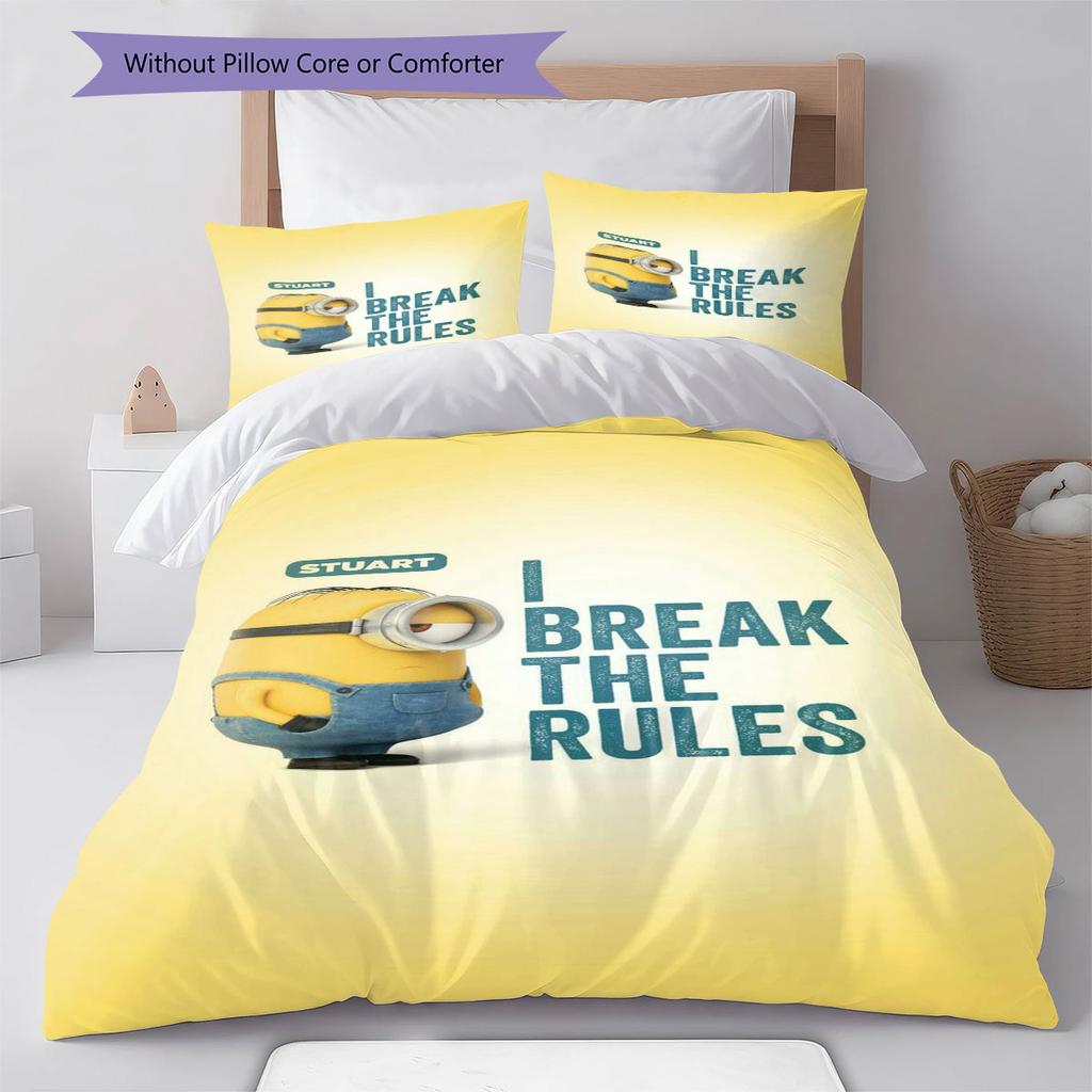 Jorge The Minion's Adorable Greeting: A Comfortable and Cozy Bedding Set—the Perfect Choice To Decorate Your Bedroom.