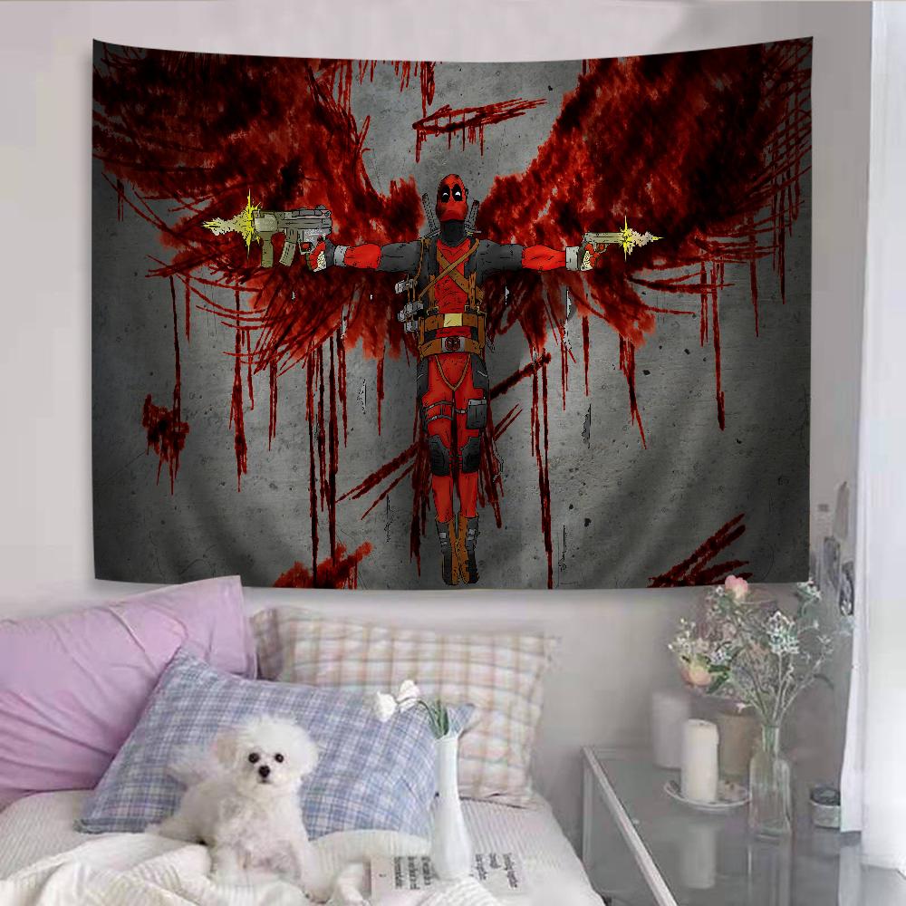 DDeadpool Cartoon Tapestry Art Science Fiction Room Home Decor Wall Hanging Sheets