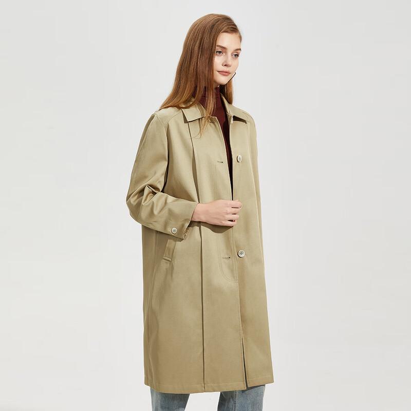 Women's Lapel Mid-Length Trench Coat