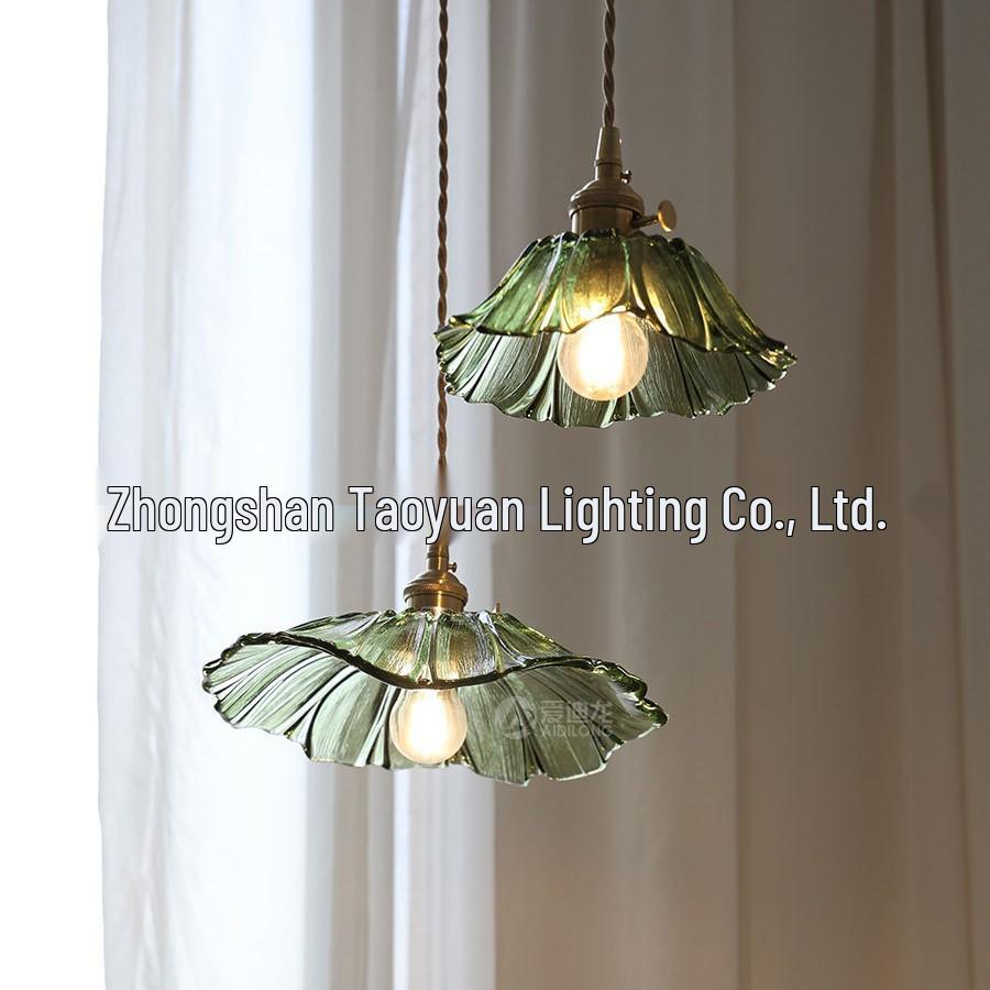 Nordic Modern Brass Sunflower Glass Pendant Lamp for Restaurant, Living Room, Bar, Bedside, Bedroom