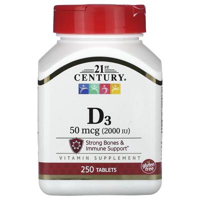 D3, 50Mcg(2,000Iu), 250 Tablets