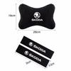 YCGG5 Car Headrest Pillow Seatbelt Shoulder Pad for Skoda Octavia 2 3 Fabia Superb Rapid Kodiaq Karoq Auto Accessories