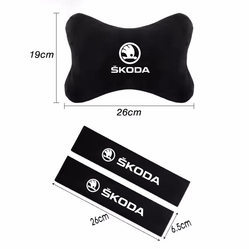YCGG5 Car Headrest Pillow Seatbelt Shoulder Pad for Skoda Octavia 2 3 Fabia Superb Rapid Kodiaq Karoq Auto Accessories