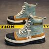 Men's Shoes 2025 New Autumn and Winter Breathable High-top Boots Heightened Platform Martin Boots Personalized Canvas Casual Shoes Tide