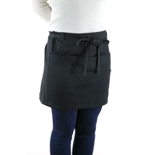 

Wide, short apron, suitable for garons, sommeliers, nursery teachers, cafes, and other professional uniforms. Perfect for restaurants, kitchens, cook