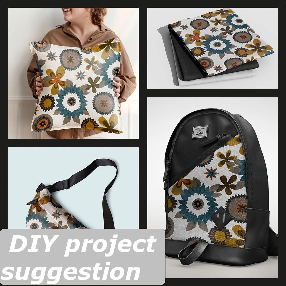 Outdoor Dekostoffe Oxford - Motiv  Bunt Gezeichnete Blumen I Dr045
