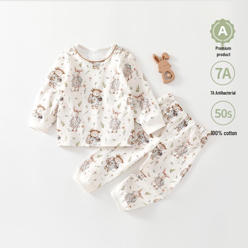 

Spring & Autumn Baby Two-Piece Cotton Boneless Homewear Set - Class A 80 cm