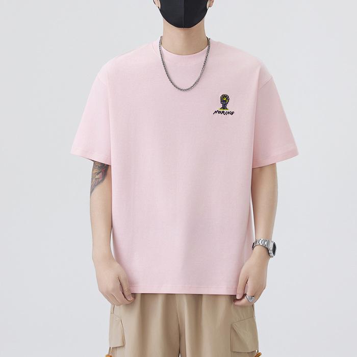 

New Men s Short-sleeved T-shirt In Summer Loose Half-sleeved Style Embroidered Boys Body T-shirt 2XL