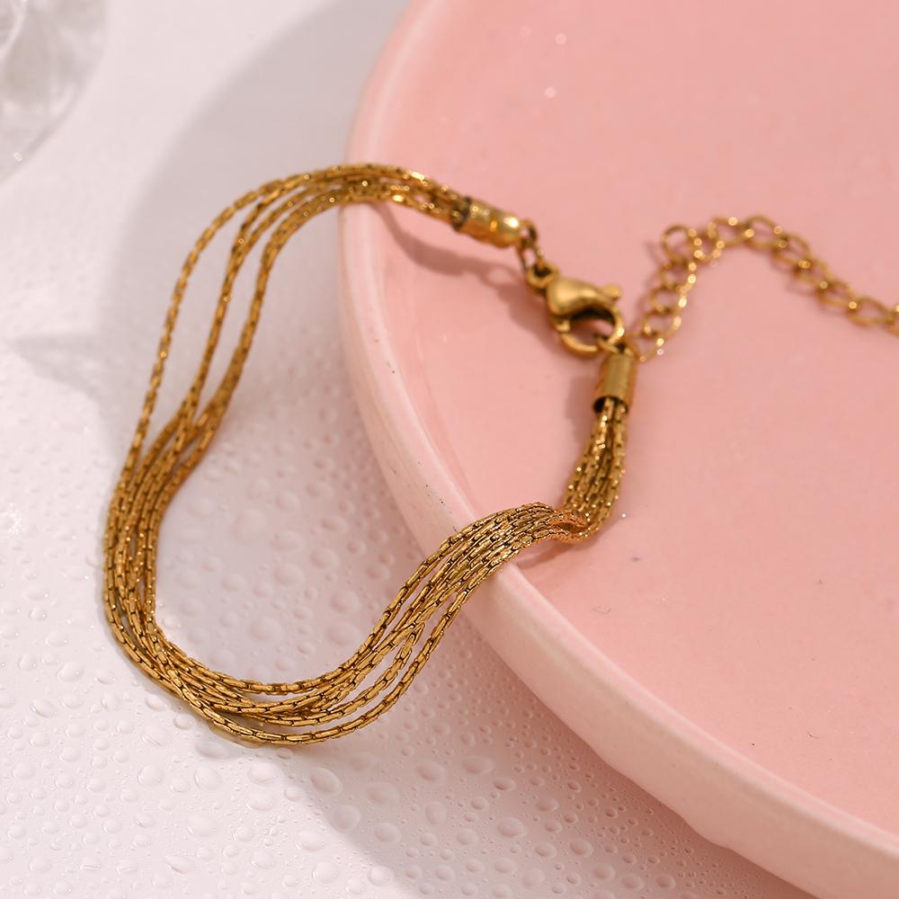 MamacitaSlay Stylish New Design Multiple Layered Bracelets Gold Plated stainless steel women's jewelry gift lady bracelets