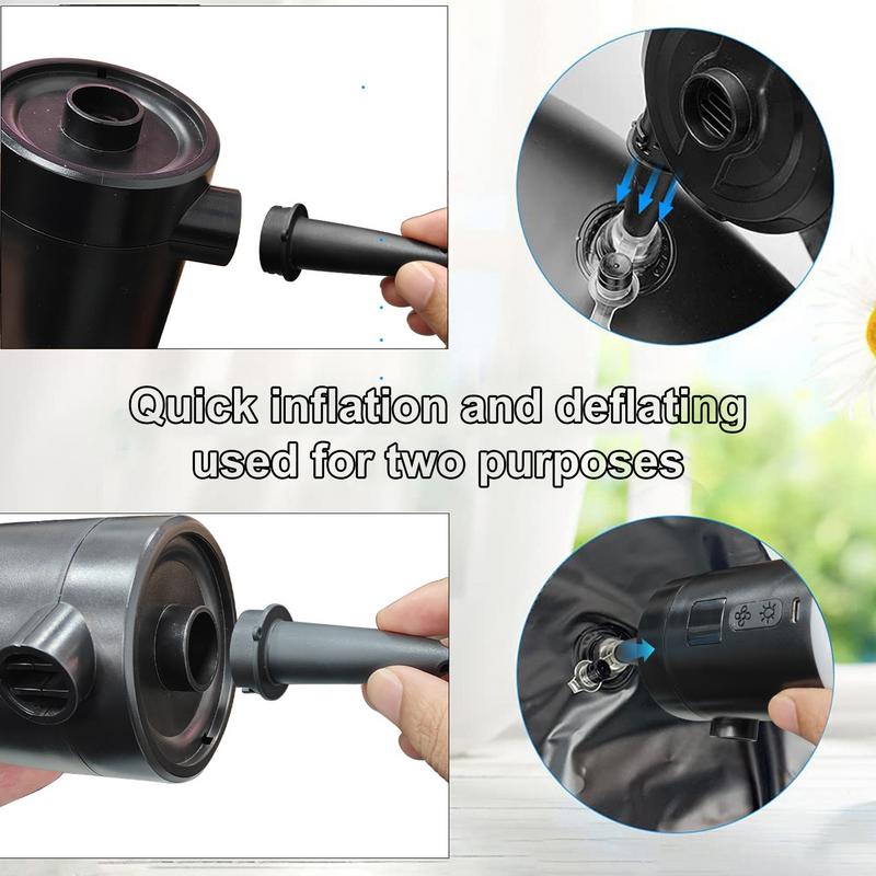 Air Pump For Mattress Air Pump For Pool Floats Rechargeable Compressors Fast Inflation With LED Lamp For Camping Guest Kids