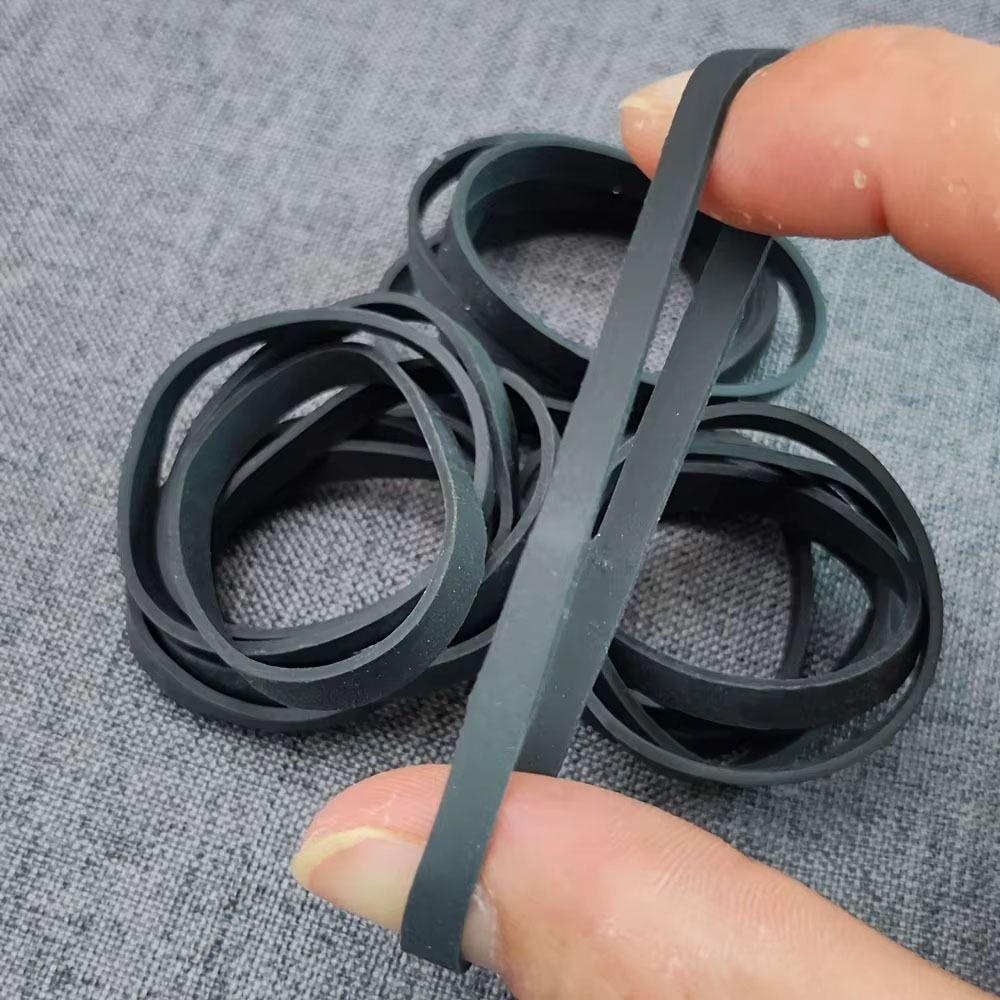 20Pcs Durable 6.3x0.5cm Rubber Bands Stretchable Sturdy Rubber Elastic Band Black Rubber Tie Office Home Packaging Supply
