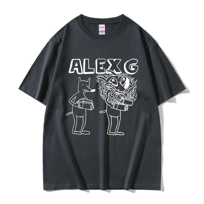 2025 Summer Singer Alex G Graphic Tshirt Men Women Fashion Cartoon Summer Tshirts Mens Casual 100 Pure Cotton Printed Tshirt