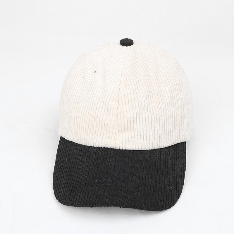 Color Blocking Corduroy Baseball Caps for Unisex Couple Street Versatile Snapback Hats for Autumn Winter, Ideal Choice for Gifts