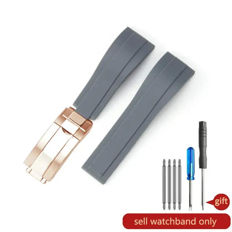 Paski do zegarka Daytona Yacht Log Czarny Zielony Water Ghost Zakrzywione zakończenie 20mm Silikonowy Wypukły Interfejs Czerwony Niebieski Pasek do zegarka