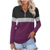Women's Casual Versatile Fashion Trend Color Matching Zipper Long Sleeve