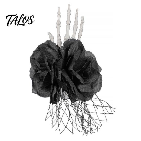 Day of The Dead Wrist Decor Gothic Flower Corsage for Halloween Party, Black Wedding Corsage, Romantic Floral Accessory Prom, Bride, Groom, Bridesmaid